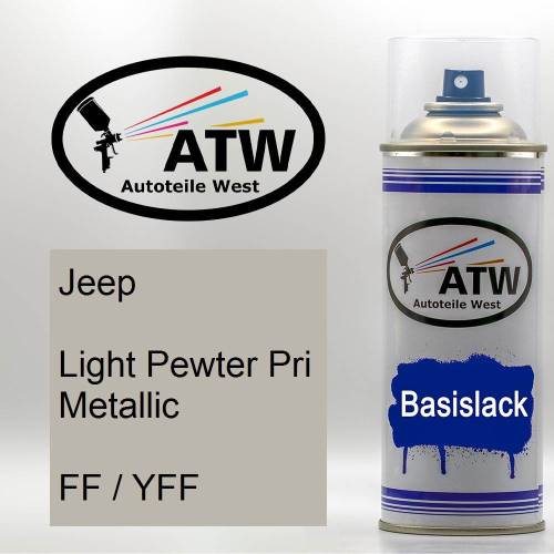 Jeep, Light Pewter Pri Metallic, FF / YFF: 400ml Sprühdose, von ATW Autoteile West.